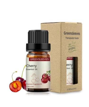 GREENSLEEVES Cherry Essential Oil, 10ml Pure Plant-Based Fruit Fragrance Oil for Aromatherapy, Essential Oils for Diffuser, Air Freshener, Massage, Bath Bomb, Scented Candle Soap Making