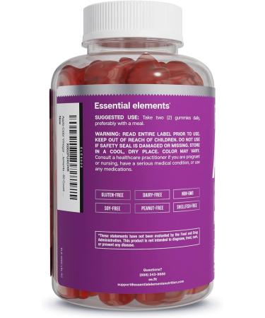 Essential Elements Apple Cider Vinegar Gummies with The Mother - 60 Count (3 Pack) Red Apple Flavor - Buy Online on GoSupps.com