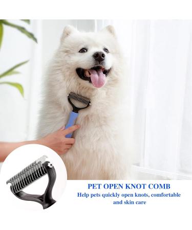 Buy Txeouse Cat & Dog Brush for Long Hair - Undercoat Rake Thinning Tool & Top Hair Protection (Blue) - International Shipping Available - Buy Online on GoSupps.com