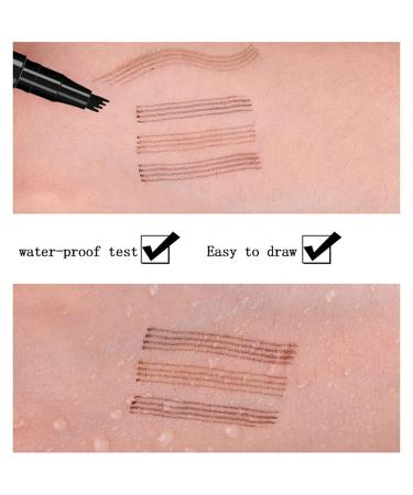 Anjoize 4-Tip Microblade Brow Pen 2023 - Waterproof Precision Eyebrow Makeup for Long-Lasting Fine Strokes (2PCS Dark Brown) - Buy Online on GoSupps.com