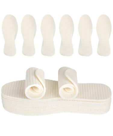 6 Pairs Barefoot Shoe Insoles Breathable Shoes Inserts Latex Foam Insoles Washable and Cuttable Replacement Insoles for Men 4-10 Women 5-11 (6 Pairs White)
