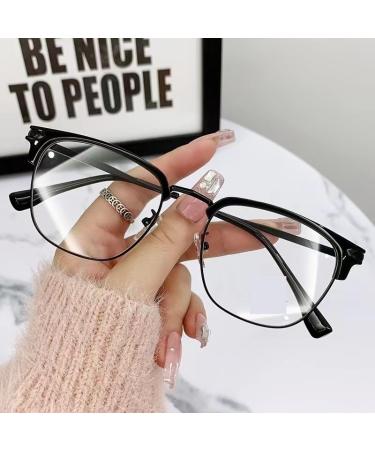 Ultra Light Eyewear Computer Readers Anti UV Reading Glasses Blue Light Blocking Flat Light Mirror for Women/Men +150 Black
