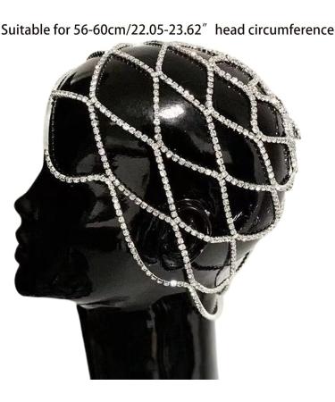 YO-HAPPY Hollow Rhinestone Mesh Headwear | Luxury Crystal Wedding Head Chain & Hair Accessories for Women - Buy Online on GoSupps.com