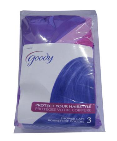 Goody 3 Pk Shower Caps Assorted Colors
