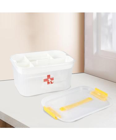 Ctomche Pet First Aid Kit 2 Layer Plastic Dog First Aid Box Empty Medicine Box with Lid and Handle Medicine Storage Chest with Divider Portable Dog Medicine Box for Family Travel Camping Emergency - Buy Online on GoSupps.com