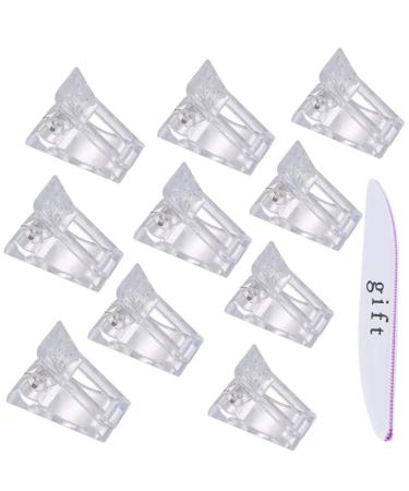 10 pieces of nail tips clip for fast build polygel nail clip for polygel nail finger extension uv led builder clip manicure nail art tool diy nail gel assistant manicure building tool clip 40 g (1 Pack)