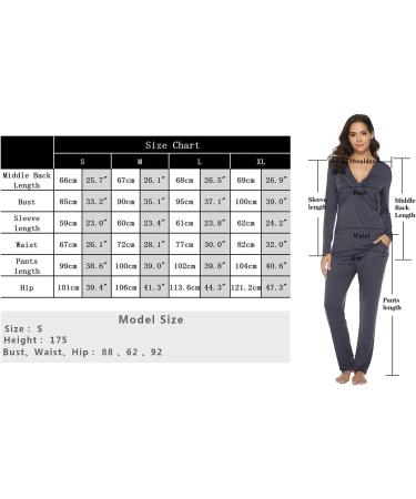 Irdcomps Women's Maternity Pyjamas Set - Cotton Nursing Nightwear PJ for Breastfeeding - Long Sleeve Sleepwear for Pregnancy - Dark Grey - Size L - Buy Online on GoSupps.com