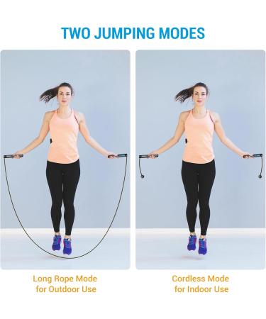Adjustable Wireless Jump Rope with Counter - Digital Kilometer & Steel Ball Bearings - Perfect for Sports & Fitness - Buy Online on GoSupps.com
