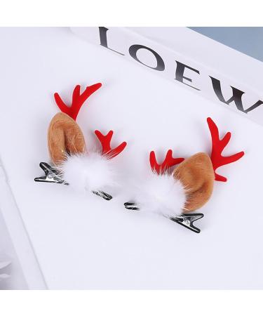 kivrimlarv Hair Barrettes Reindeer Antlers Ears Barrettes Portable Reindeer Antlers Ears Barrettes for Family Women Red sable dragon horn - Buy Online on GoSupps.com