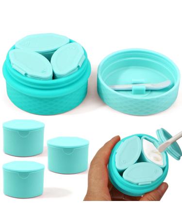 Juome Travel Containers for Toiletries, Silicone Travel Size Containers with Lid, Leak-proof Travel Jars for Creams Travel Essentials Accessories Kit for Cosmetic Makeup Cream for Women (Blue)