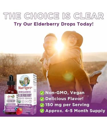 MaryRuth's Organic Elderberry Syrup for Immune Support - 2 Pack | Vegan, Non-GMO, Gluten Free | Sambucus Elderberry Liquid Drops for Overall Health - Buy Online on GoSupps.com