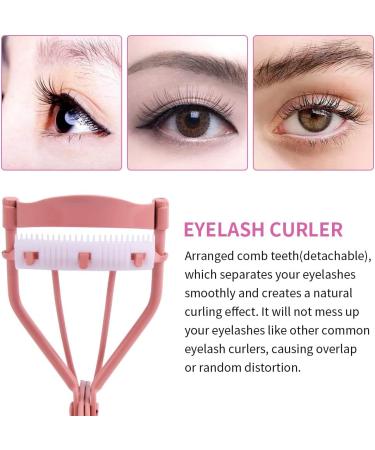 Eyelash Curler Set with Comb & Tweezers - Professional Lash Tools with 2 Refill Pads (Pink) for Volumizing Lift | Worldwide Shipping - Buy Online on GoSupps.com