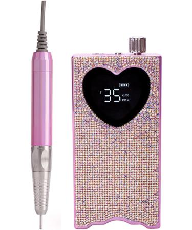 Electric Nail File Heart Shape Electric Nail Drill 35000RPM Nails Milling Cutter Wireless Pedicure Grinder Rechargeable Nail Drilling Machine - Buy Online on GoSupps.com