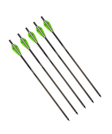 Barnett Outdoors Carbon Crossbow Arrows 5-Pack, Lightweight Hunting Bolts with Half-Moon Nock and Field Points 22"