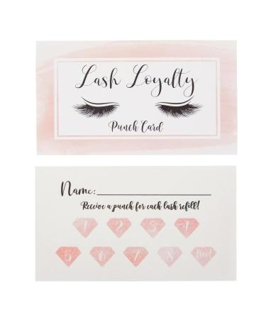 300 Pack Pink Lash Loyalty Cards with Heart Hole Puncher - Ideal for Small Business Eyelash Extension Rewards - Buy Online on GoSupps.com
