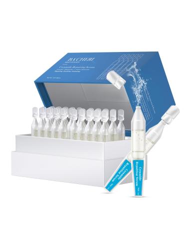 Ceramide Ampoule Serum with Hyaluronic Acid Peptide Hydrating & Anti Aging Serum Skin Barrier Repair Face Serum for Dry and Sensitive Skin 30 Ampoules