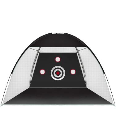 T up Golf Net with Hitting Mat - 10x7ft Practice Driving Net for Golfers - Indoor/Outdoor Use - Perfect Gift for Golf Swing Training - Black 1 Pack - Buy Online on GoSupps.com