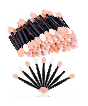 50pcs Disposable Dual Sided Eyeshadow Brush Comfortable Sponge Tipped Oval Makeup Applicator