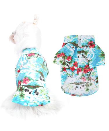 Pet polo shirt t-shirt dog shirt pet hawaiian shirt fashionable breathable dog summer t-shirt dog clothing for small to medium dog cats (m)