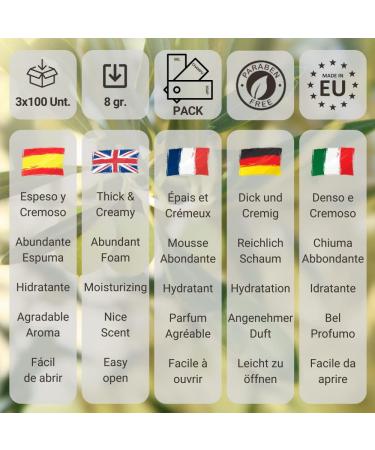  GPQ GPQ - OLIVE Hotel Amenities Pack | Shower gel + shampoo + soap kit | 100 units x 3 products | Paraben-free | Apartment B&B country house travel guests | Made in EU - Buy Online on GoSupps.com