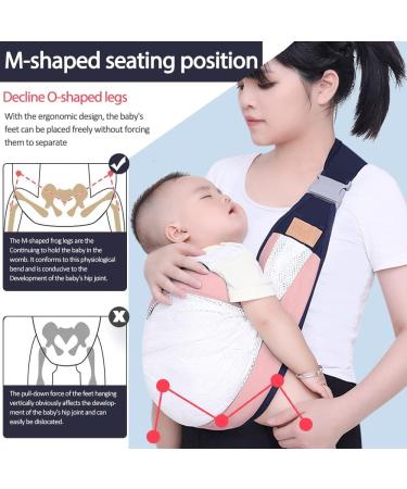 HINATAA Breathable Baby Sling | Adjustable Baby Carrier Wrap with Quick Dry Thick Shoulder Straps | Suitable for 0-36 Months Baby | Pink B - Buy Online on GoSupps.com