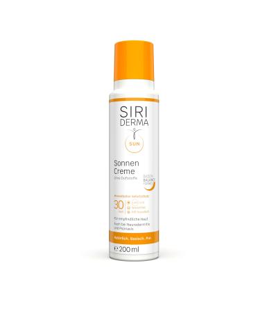 SIRIDERMA SIRIDERMA Sunscreen SPF30 - Immediate mineral protection for sensitive skin - Basic natural and highly tolerated - Nanoparticle-free (fragrance-free) - 200 ml