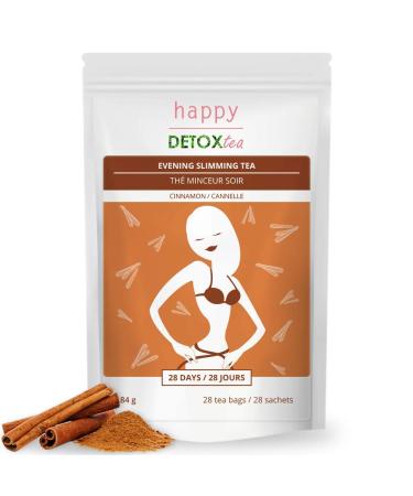 Cinnamon Slimming Tea and Infusion - Happy Detox Tea - Slimming Treatment for 4 Weeks - 28 Bags
