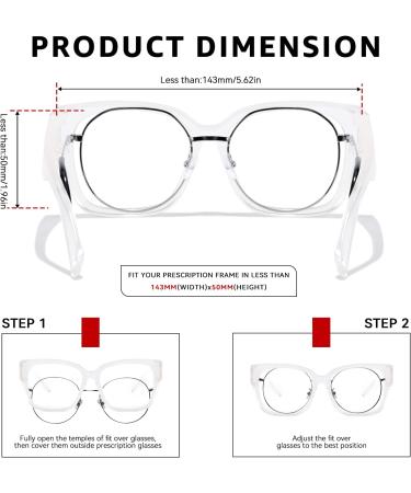 TJUTR Fit Over Blue Light Blocking Glasses for Women - TB7511 Clear/ Clear Computer & Gaming Eyewear - Buy Online on GoSupps.com