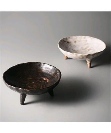 Fruit Bowl Salad Bowl Round Ceramic High-Footed Fruit Plate Snack Dessert Plate Seasoning Plate Tea Plate Dinner Plate Kitchen Storage Plate Fruit Bowl for Kitchen Counter (Color : Black) (White) - Buy Online on GoSupps.com