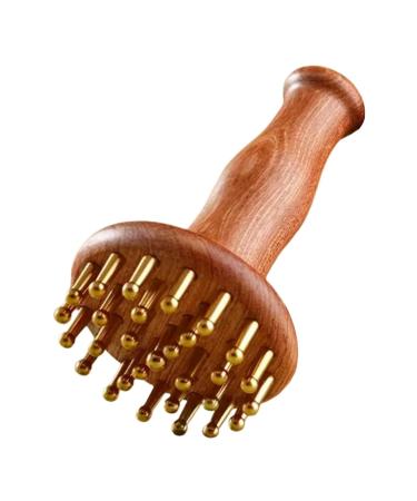 PartyKindom Massage Peigne Laiton et de Santal Brosse Ergonomique pour Corps D tente Musculaire Profonde Accessoire de Soin Capillaire Portable