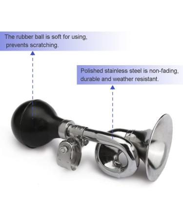 Classic Retro Clown Horn | Kids Bike Horn | Vintage Metal Twist Loudspeaker Siren for Vehicles & Bicycles - Silver - Buy Online on GoSupps.com