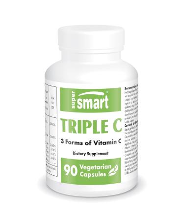 Supersmart Triple C (High Strength) - 3-in-1 Complex - Vitamin C Supplement - Enhanced with Flavonoids | Non-GMO & Gluten Free - 90 Vegetarian Capsules