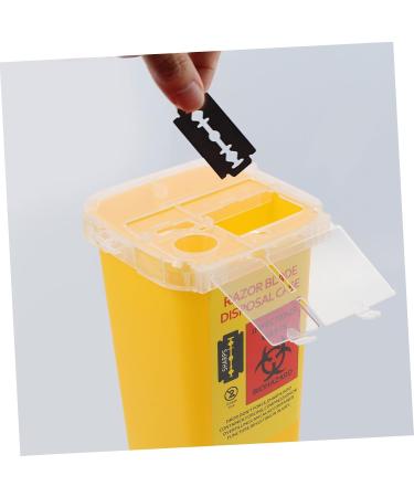 Frcolor Razor Blade Waste Container | Storage for Razor Blades | Mini Bin for Men | Car Blade Case - Yellow 15.4x9.5x9.5cm - Buy Online on GoSupps.com