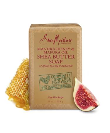 SheaMoisture Shea Butter Soap 8oz - Manuka Honey & Mafura Oil Bar Soap for Dry Skin - Buy Online on GoSupps.com