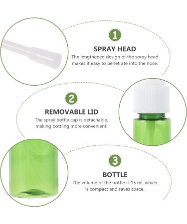 Hemoton 10 Pack Refillable Nasal Spray Bottles 15 ml - Empty Nasal Sprayers for Travel - Green 9x2.4x2.4 cm - Buy Online on GoSupps.com