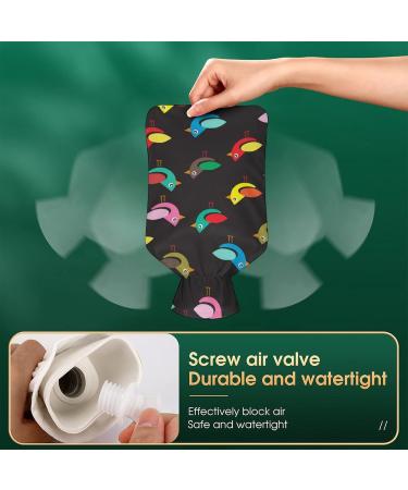 Color Bird Hot Water Bottle with Plush Cover - Bed Warmer for Adults & Children | 26.5x15.3cm - International Shipping Available - Buy Online on GoSupps.com