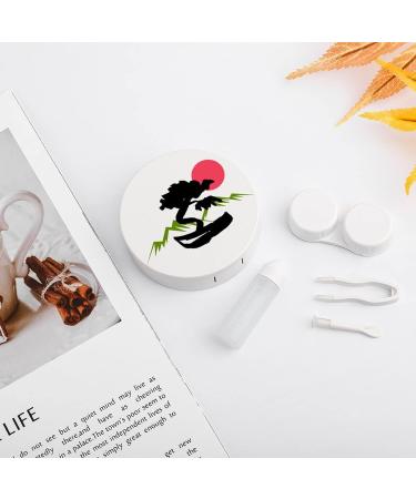 Bonsai Tree Round Case For Contact Lens Kit Storage Box with Mirror Printed - Buy Online on GoSupps.com