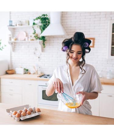 40 Pack Jumbo Velcro Hair Rollers for Long Hair - No Heat Curlers with Clips & Comb - Purple - Buy Online on GoSupps.com