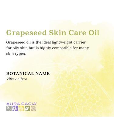 Aura Cacia Grapeseed Skin Care Oil 118ml (4 fl. oz.) | GC/MS Tested for Purity - Buy Online on GoSupps.com