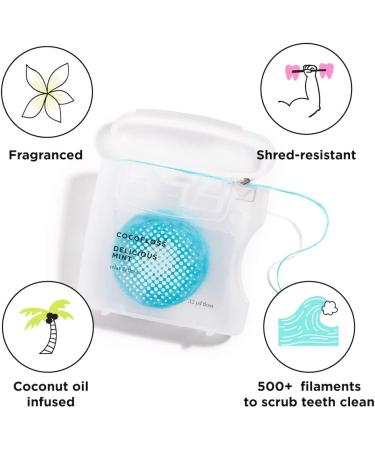 COCOFLOSS Mint Dental Floss - Coconut-Oil Infused, Vegan & Cruelty-Free, 8 Month Supply - Buy Online on GoSupps.com
