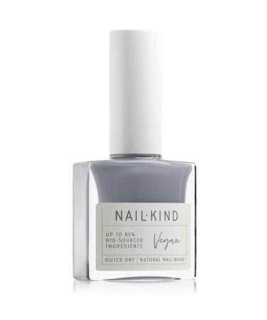 NAILKIND Grey Nail Polish - Easy Sunday - Muted Blue Grey Nail Varnish - Vegan Nail Lacquer + Peta Certified + Cruelty Free - Quick Drying Long Lasting - Chip Resistant Manicure - 8ml