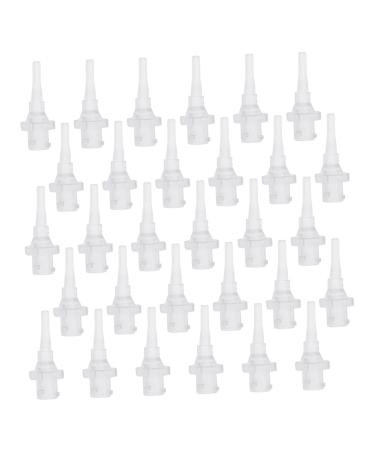 NOLITOY 30pcs Conical Bottle Ear Washer Nozzles Durable Ear Irrigator Tips for Removal Family Use Safe Materials Flexible Fit for All White 2.8X1.1X1.1CM