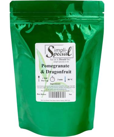 Simpli-Special Pomegranate Dragon Fruit Premium Green & White Loose Leaf Tea Blend - 100g Resealable Pouch | Real Fruit Pieces & Chinese Tea from Hunan Province | Pack of 1 - Buy Online on GoSupps.com