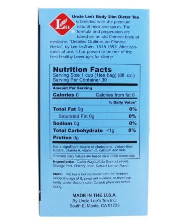 Uncle Lee's Caffeine-Free Dieter Tea - Lemon Flavor, 30 Tea Bags, 2.12 oz - Buy Online on GoSupps.com