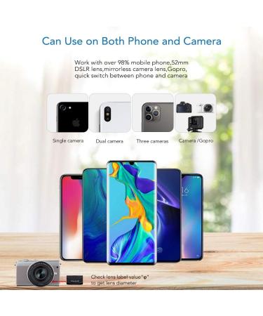 Apexel 52mm Filter Lens Kit for Smartphone Camera Canon Nikon Sony Olympus - Graduated Red Orange Yellow Blue CPL ND32 Star Lens - Buy Online on GoSupps.com