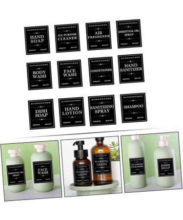 Beavorty 12 Sheets Dispensing Bottle Label Nail Sticker Waterproof Stickers Skincare Tag Self Adhesive Labels Stickers Bathroom Sticker Bathroom Labels Stickers Pvc Self-adhesive 8.00X7.00X0.10CM Black - Buy Online on GoSupps.com