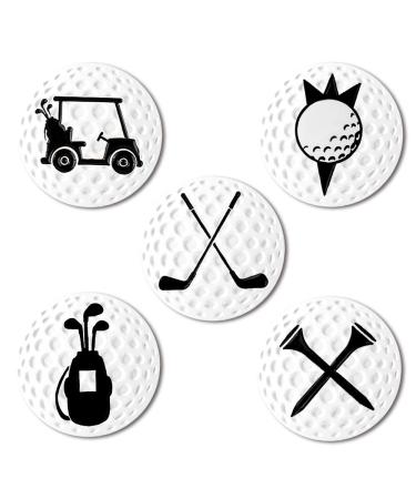 Myartte Creative Golf Ball Marker Soft Enamel Golf Markers 24.4MM Assorted 5 Pcs Golf club
