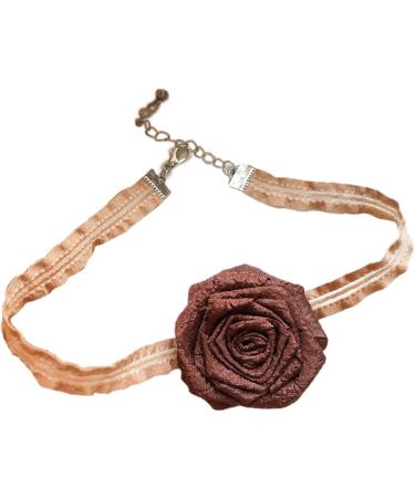 Vsilay Elegant Floral Necklace for Women - Unique Brown Flower Choker - Perfect for Weddings & Celebrations - Buy Online on GoSupps.com