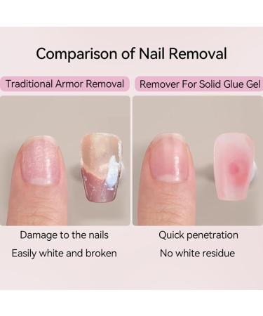  Yjkedfh Press On Nail Glue Remover - Solid Nail Gel Removal - Artificial Nail Remover Spray for Nail Buffers French Tips at Home Spa Travel Beginner - Buy Online on GoSupps.com
