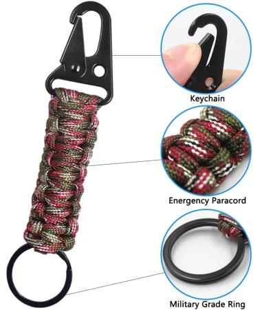 5-Piece Paracord Key Pendant Set | Senhai Carabiner & Braided Keychain | Ideal for Outdoor Camping Fishing & Men s Gear - Buy Online on GoSupps.com